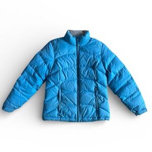 LL Bean Goose Down Puffer Jacket Insulated Warm Winter Coat Outdoor Blue Small